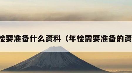 年检要准备什么资料（年检需要准备的资料）