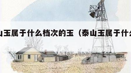 泰山玉属于什么档次的玉（泰山玉属于什么石质）