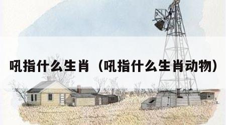 吼指什么生肖（吼指什么生肖动物）