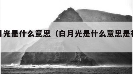 白月光是什么意思（白月光是什么意思是初恋吗）