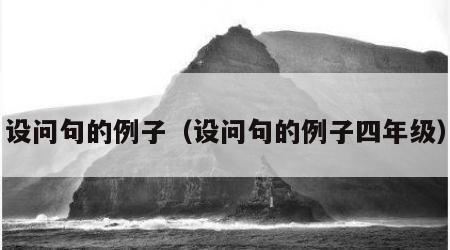 设问句的例子（设问句的例子四年级）