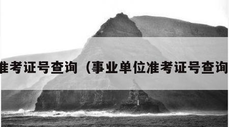 准考证号查询（事业单位准考证号查询）