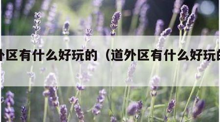 道外区有什么好玩的（道外区有什么好玩的景点）