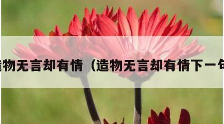 造物无言却有情（造物无言却有情下一句）