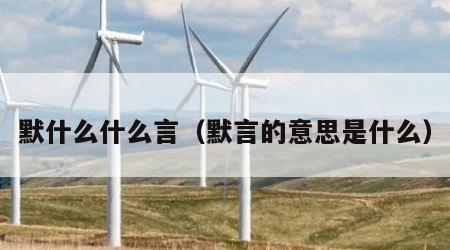默什么什么言（默言的意思是什么）