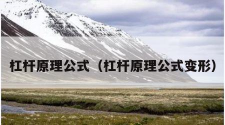 杠杆原理公式（杠杆原理公式变形）