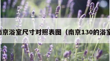 南京浴室尺寸对照表图（南京130的浴室）
