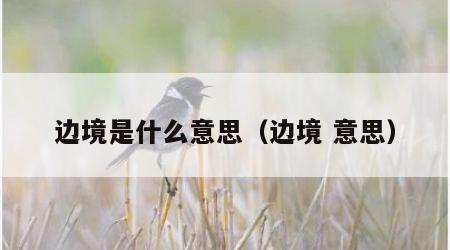 边境是什么意思（边境 意思）