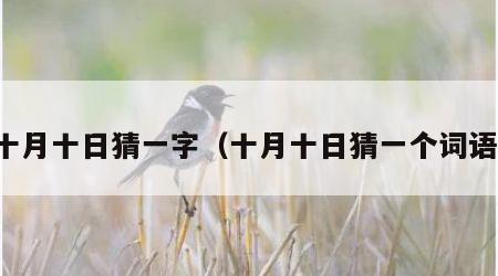 十月十日猜一字（十月十日猜一个词语）