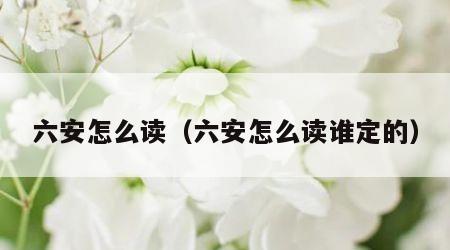 六安怎么读（六安怎么读谁定的）