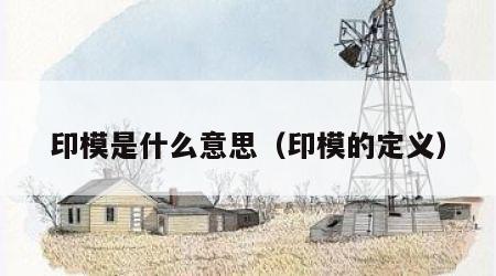 印模是什么意思（印模的定义）