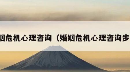 婚姻危机心理咨询（婚姻危机心理咨询步骤）