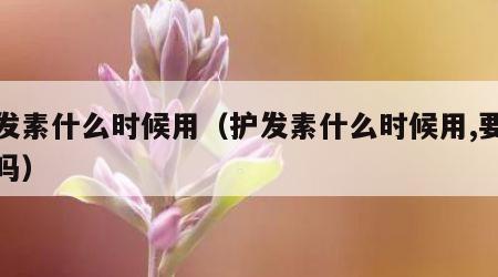 护发素什么时候用（护发素什么时候用,要洗掉吗）