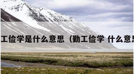 勤工俭学是什么意思（勤工俭学 什么意思）