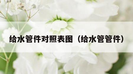 给水管件对照表图（给水管管件）