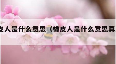 橡皮人是什么意思（橡皮人是什么意思真人cs）