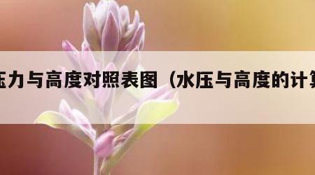 水压力与高度对照表图（水压与高度的计算公式）