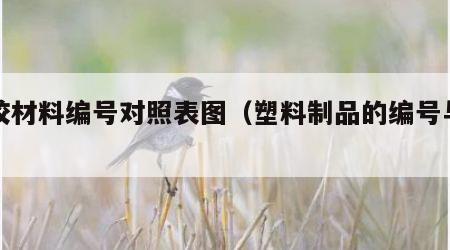 塑胶材料编号对照表图（塑料制品的编号与材质）