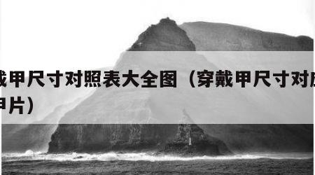 穿戴甲尺寸对照表大全图（穿戴甲尺寸对应几号甲片）