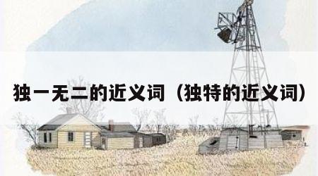 独一无二的近义词（独特的近义词）
