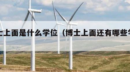 博士上面是什么学位（博士上面还有哪些学位）