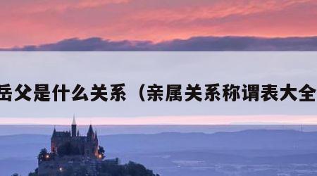 岳父是什么关系（亲属关系称谓表大全）