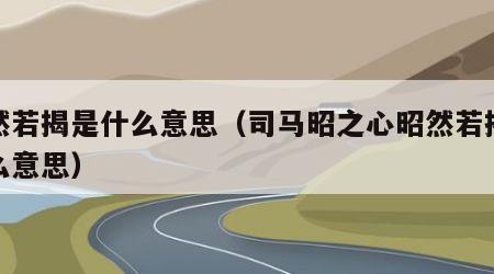 昭然若揭是什么意思（司马昭之心昭然若揭是什么意思）
