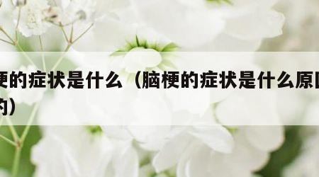 脑梗的症状是什么（脑梗的症状是什么原因引起的）