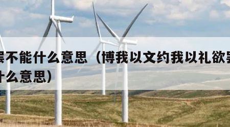 欲罢不能什么意思（博我以文约我以礼欲罢不能什么意思）