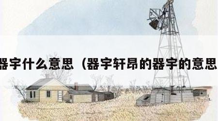 器宇什么意思（器宇轩昂的器宇的意思）