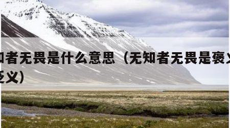 无知者无畏是什么意思（无知者无畏是褒义还是贬义）