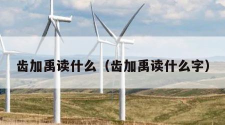 齿加禹读什么（齿加禹读什么字）