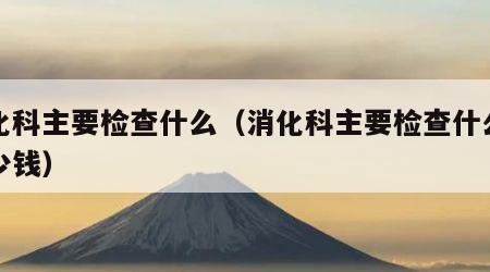 消化科主要检查什么（消化科主要检查什么要多少钱）