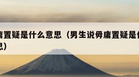 毋庸置疑是什么意思（男生说毋庸置疑是什么意思）