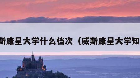威斯康星大学什么档次（威斯康星大学知乎）