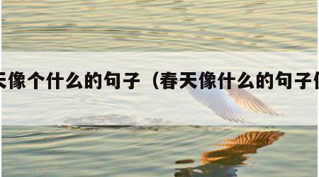 春天像个什么的句子（春天像什么的句子仿写）