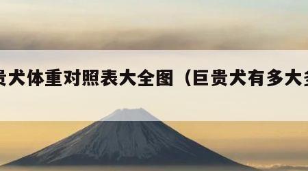 巨贵犬体重对照表大全图（巨贵犬有多大多重）