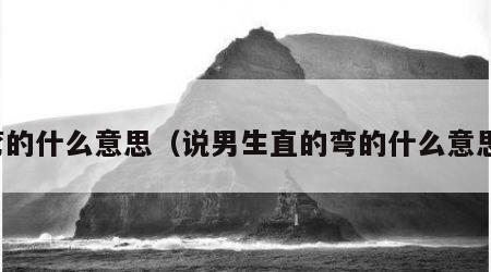 弯的什么意思（说男生直的弯的什么意思）