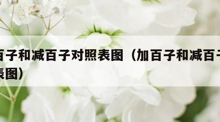 加百子和减百子对照表图（加百子和减百子对照表图）
