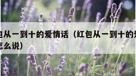红包从一到十的爱情话（红包从一到十的爱情话怎么说）