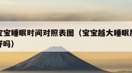 大宝宝睡眠时间对照表图（宝宝越大睡眠质量越好吗）