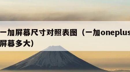 一加屏幕尺寸对照表图（一加oneplus屏幕多大）