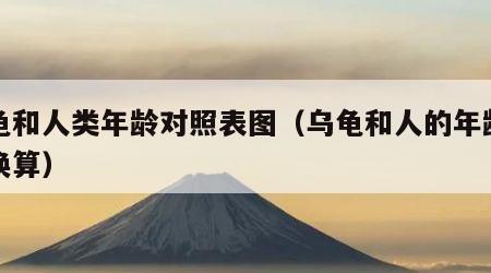 乌龟和人类年龄对照表图（乌龟和人的年龄怎么换算）