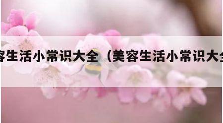 美容生活小常识大全（美容生活小常识大全视频）