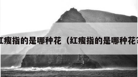 红瘦指的是哪种花（红瘦指的是哪种花?）