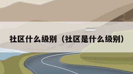 社区什么级别（社区是什么级别）