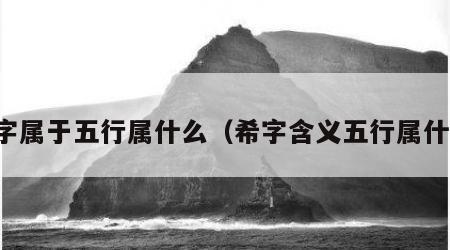 希字属于五行属什么（希字含义五行属什么）