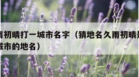 久雨初晴打一城市名字（猜地名久雨初晴是什么城市的地名）