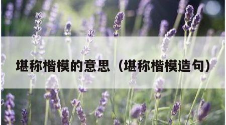堪称楷模的意思（堪称楷模造句）
