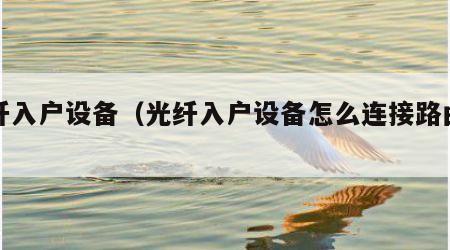 光纤入户设备（光纤入户设备怎么连接路由器）